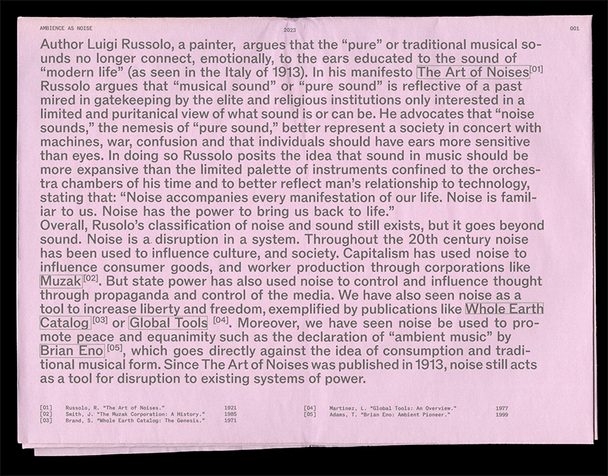 printed exhibition manifesto and program